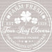 Farm Fresh Four Leaf Clovers St. Patrick's Day DTF Heat Transfer, Saint Patricks Day Design, St Paddys Day DTF ready2transfer White