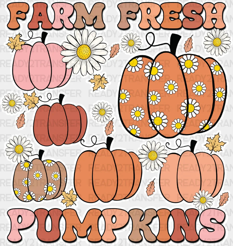 Farm Fresh Pumpkins - Fall Dtf Transfer Adult Unisex S & M (10’’) / Light Color Design (See Imaging)