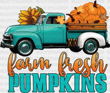 Farm Fresh Pumpkins Truck - Fall Dtf Transfer Adult Unisex S & M (10’’) / Dark Color Design