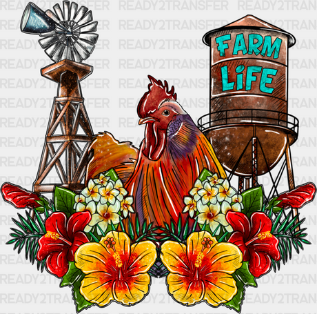 Farm Life Rooster Design - Animals Iron On Dtf Transfer