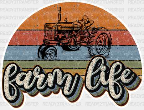 Farm Life Tractor Design - Farmer Dtf Transfer Adult Unisex S & M (10’’) / Light Color (See Imaging)