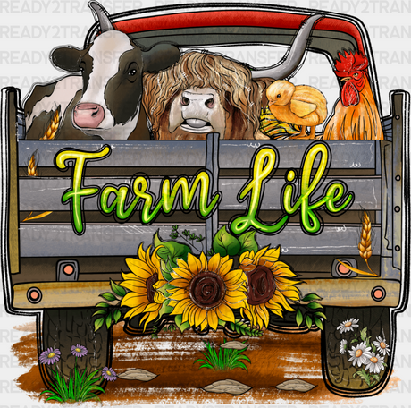 Farm Life Truck Design - Animals Iron On Dtf Transfer