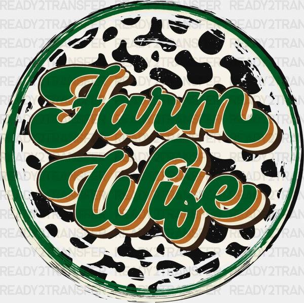 Farm Wife Green Circular Design - Farmer DTF Transfer