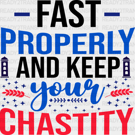 Fast And Keep Your Chastity - Muslim Dtf Transfer Adult Unisex S & M (10’’) / Dark Color Design