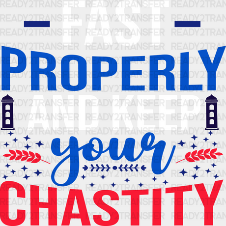 Fast And Keep Your Chastity - Muslim Dtf Transfer Adult Unisex S & M (10’’) / Light Color