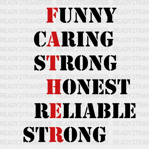 Father Funny Caring Strong Design Father's Day DTF Transfer