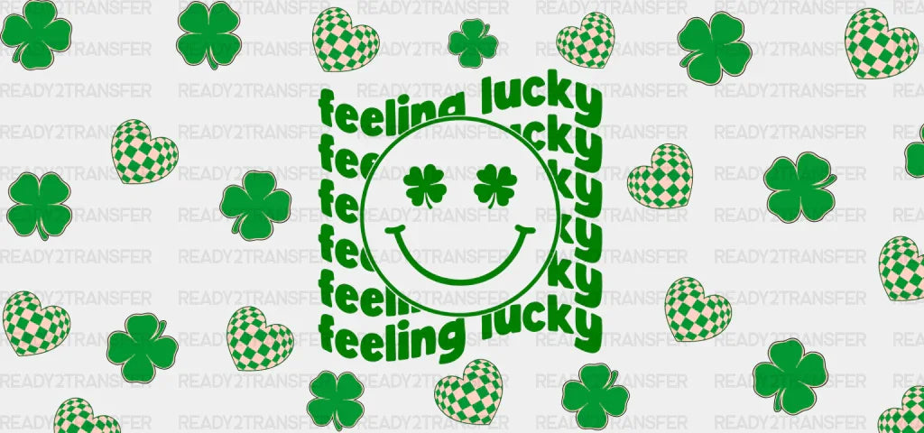 Feeling Lucky Smiley - St Patrick Cup Wrap Uv Sticker Permanent Dtf Decal