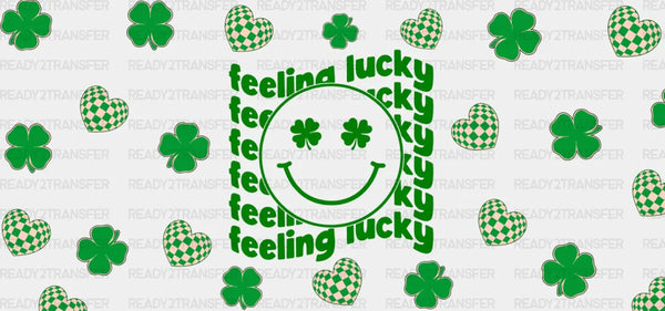 Feeling Lucky Smiley - St Patrick Cup Wrap UV Sticker Permanent UV DTF Decal
