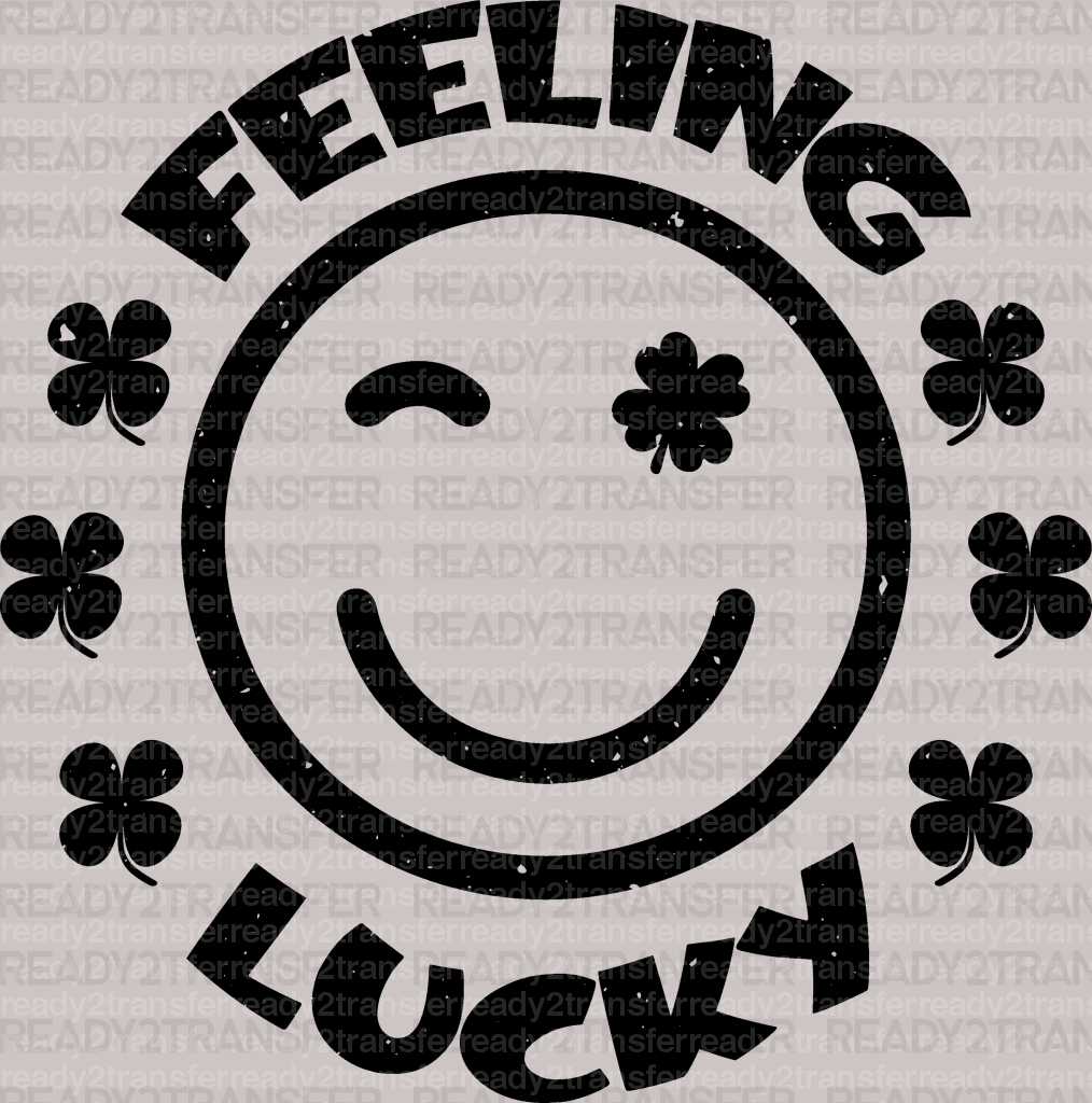 Feeling Lucky Smiley St. Patrick's Day DTF Heat Transfer, Saint Patricks Day Design, St Paddys Day DTF - ready2transfer