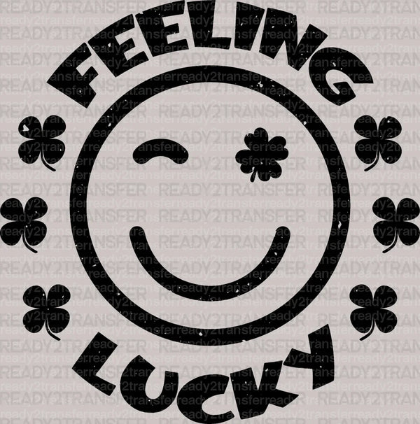 Feeling Lucky Smiley St. Patrick's Day DTF Heat Transfer, Saint Patricks Day Design, St Paddys Day DTF