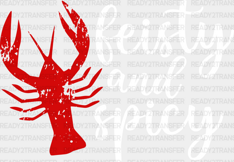 Feisty And Spicy - Crawfish Iron On Dtf Transfer Adult Unisex S & M (10’’) / Light Color Design