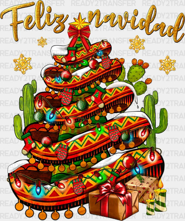 Feliz Navidad Cactus Design - Christmas Dtf Transfer