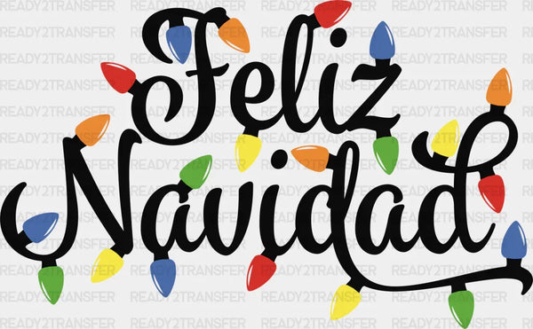 Feliz Navidad Colorful Lights - Christmas DTF Transfer
