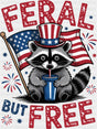 Feral But Free Raccoon US Flag - 4th Of July DTF Transfer