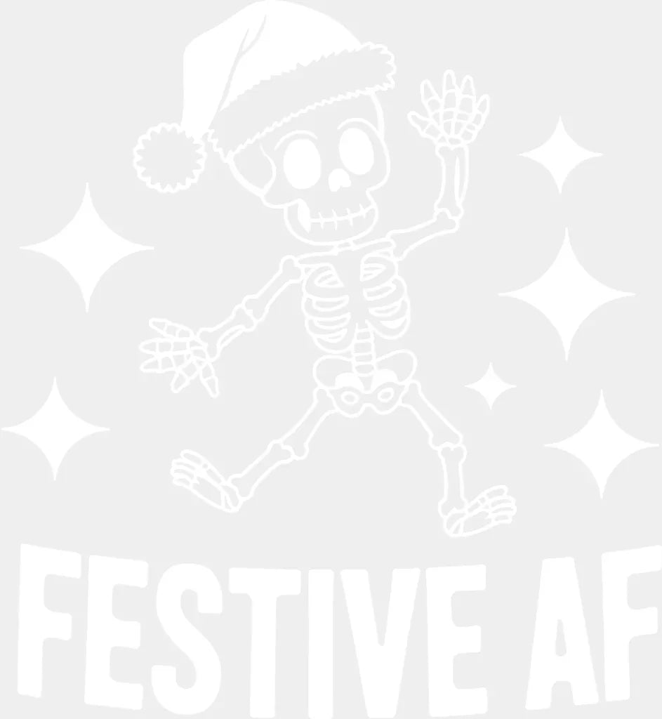 Festive AF - Christmas DTF Transfer Adult Unisex - S & M (10’’) / Light Color Design (See Imaging)