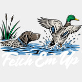 Fetch ’Em Up - Hunting DTF Transfers - Adult Unisex - S & M (10’’) / Light Color Design (See Imaging)