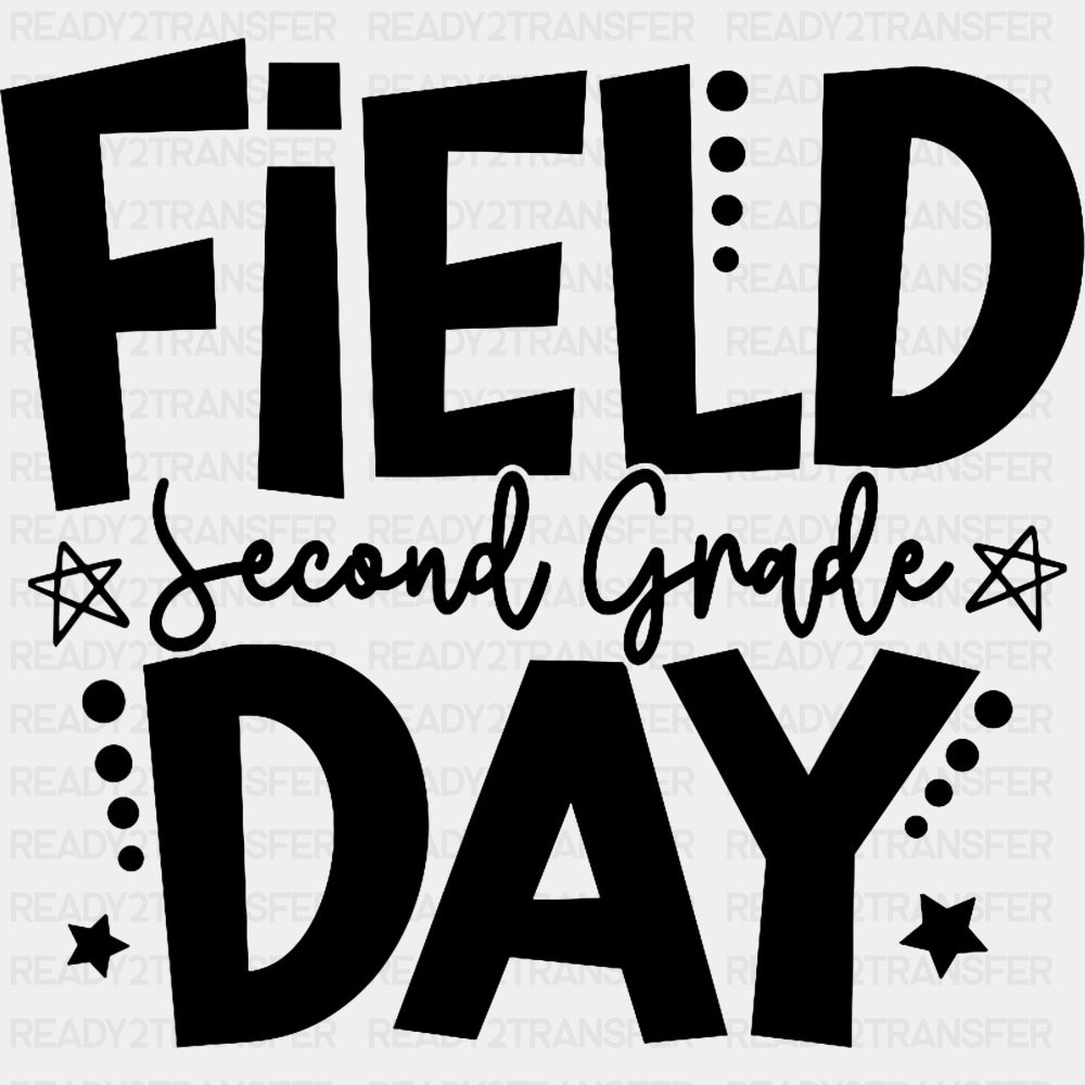 Field Day Second Grade B&W - Field Trip DTF Transfers ready2transfer Dark Color Design (See Imaging)