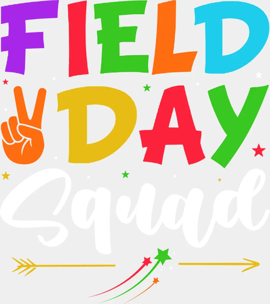 Field Day Squad Colorful - Field Day DTF Transfer Adult Unisex - S & M (10’’) / Light Color Design (See Imaging)