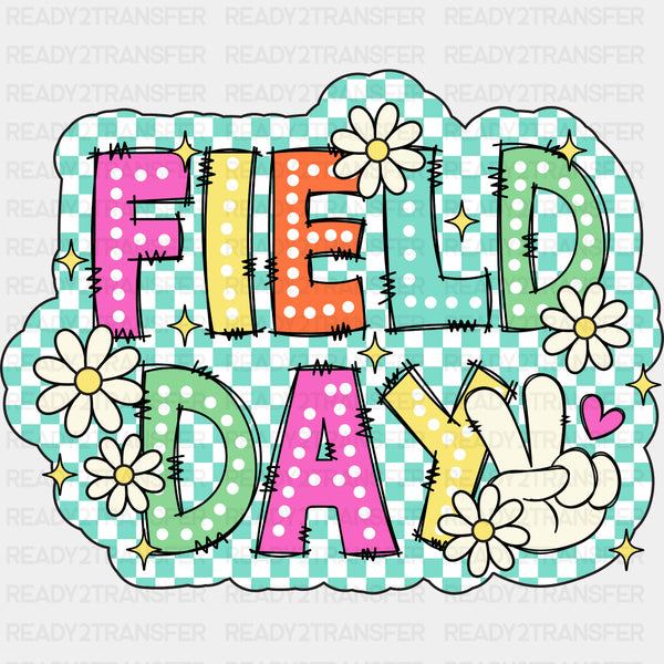 Field Day, Teal Checkered Design - Field Trip DTF Transfers