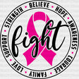 Fight Circular Design - Cancer Dtf Transfer Adult Unisex S & M (10’’) / Dark Color (See Imaging)