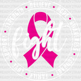 Fight Circular Design - Cancer Dtf Transfer Adult Unisex S & M (10’’) / Light Color (See Imaging)
