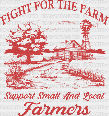 Fight For The Farmer - Dtf Transfer Adult Unisex S & M (10’’) / Red Color Design (See Imaging)