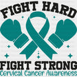 Fight Hard Fight Strong - Cervical Cancer DTF Transfers - Adult Unisex - S & M (10’’) / Dark Color Design (See Imaging)
