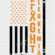 Fight Leukemia, US Flag - Leukemia DTF Transfers ready2transfer Dark Color Design (See Imaging)