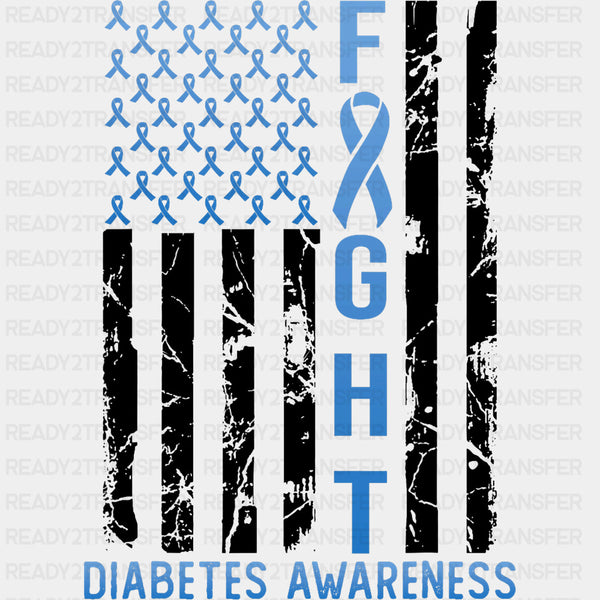 Fight US Flag - Diabetes DTF Transfers