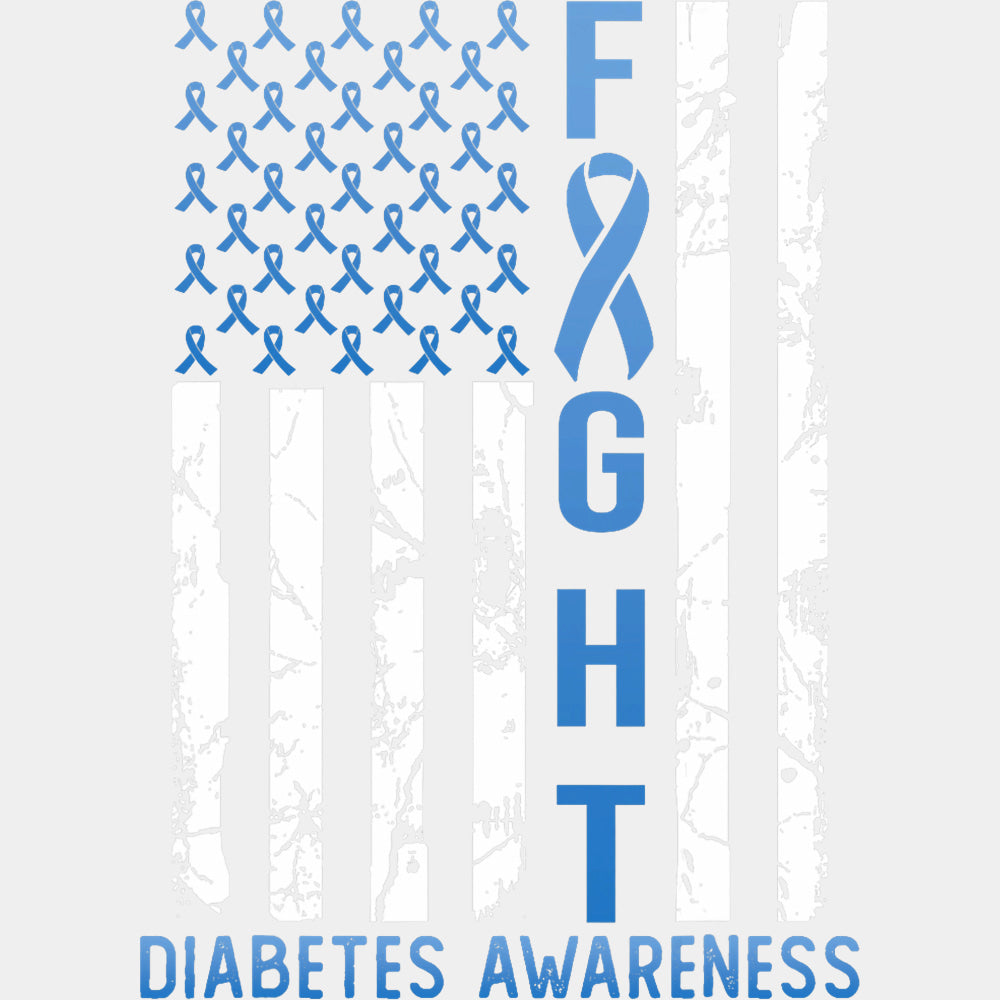 Fight US Flag - Diabetes DTF Transfers ready2transfer Light Color Design (See Imaging)