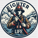 Fighter Life Circular - Fire Department DTF Transfers ready2transfer Dark Color Design (See Imaging)