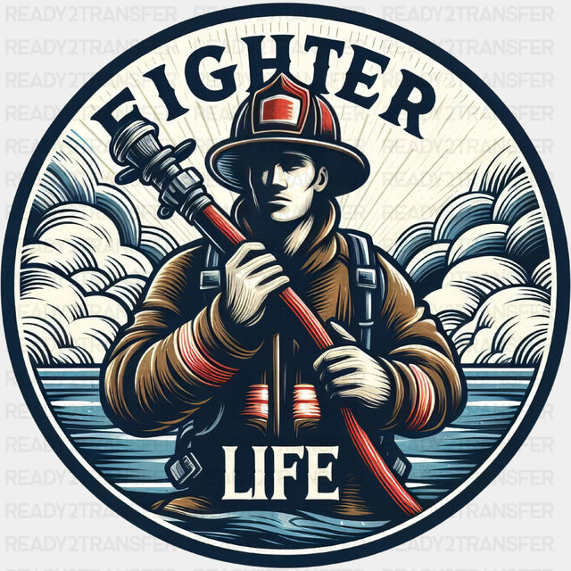 Fighter Life Circular - Fire Department DTF Transfers ready2transfer Dark Color Design (See Imaging)