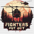 Fighters Put Out Helicopter - Fire Department DTF Transfers ready2transfer Dark Color Design (See Imaging)