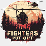 Fighters Put Out Helicopter - Fire Department DTF Transfers ready2transfer Light Color Design (See Imaging)