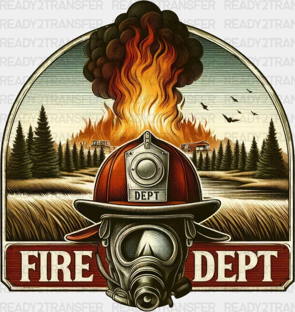 Fire Dept Helmet - Firefighter DTF Heat Transfer