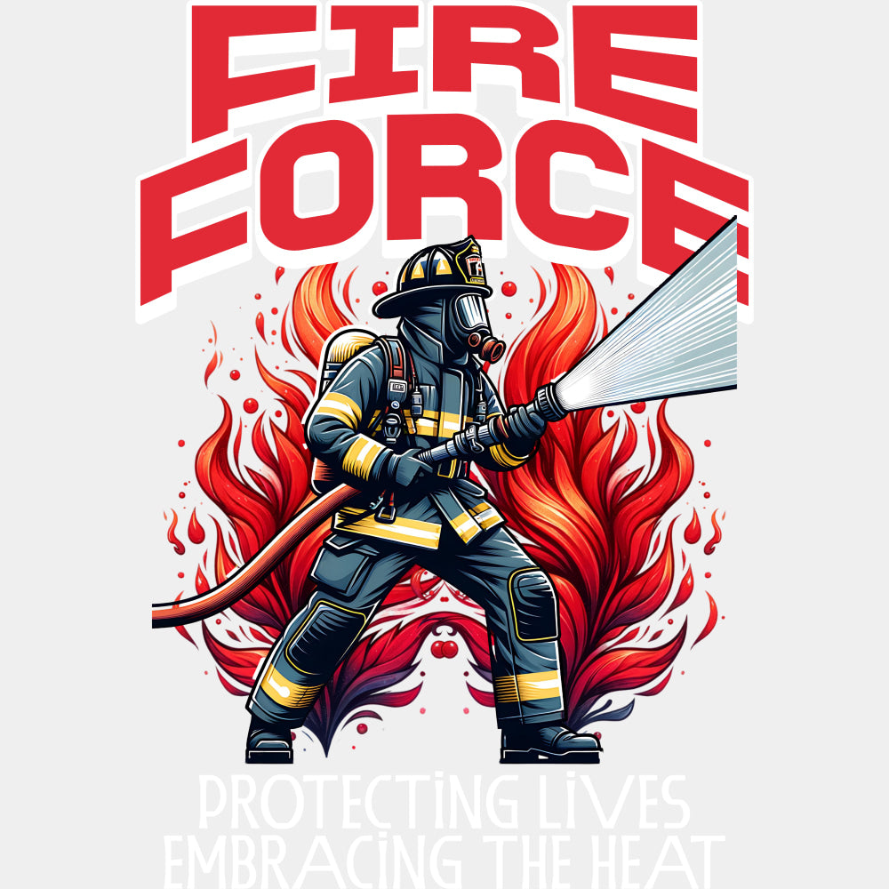 Fire Force, Protecting Lives Embracing The Heat - Fire Department DTF Transfers ready2transfer Light Color Design (See Imaging)