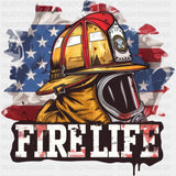 Fire Life USA Flag - Fire Department DTF Transfers ready2transfer