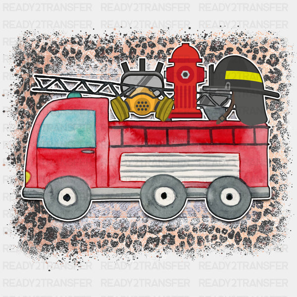 Fire Truck Leopard Print - Fire Department DTF Transfers