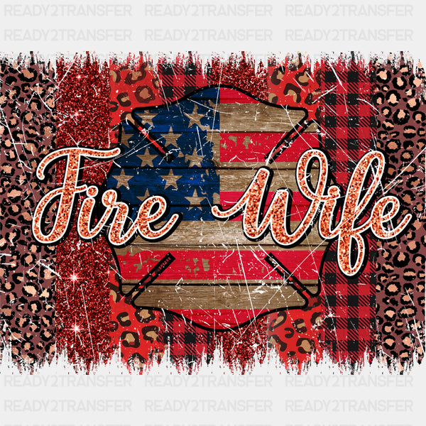 Fire Wife Flannel Pattern - Fire Department DTF Transfers