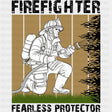 Firefighter, Fearless Protector - Fire Department DTF Transfers ready2transfer Dark Color Design (See Imaging)