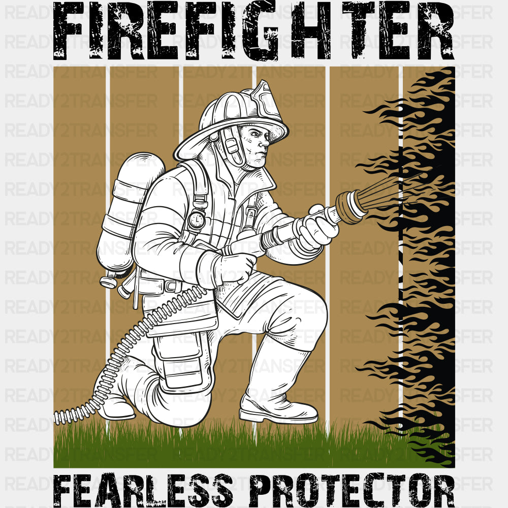 Firefighter, Fearless Protector - Fire Department DTF Transfers ready2transfer Dark Color Design (See Imaging)