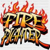 Firefighter Flame Graffiti - Fire Department DTF Transfers ready2transfer Dark Color Design (See Imaging)