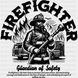 Firefighter, Guardian Of Safety - Fire Department DTF Transfers ready2transfer Dark Color Design (See Imaging)