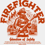 Firefighter, Guardian Of Safety - Fire Department DTF Transfers ready2transfer Red Color Design (See Imaging)