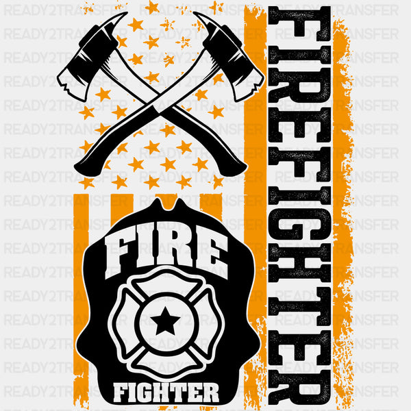 Firefighter Orange US Flag - Fire Department DTF Transfers
