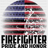 Firefighter Pride And Honor Circular USA Flag - Fire Department DTF Transfers ready2transfer Dark Color Design (See Imaging)