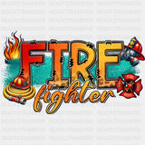 Firefighter Teal Design - Fire Department DTF Transfers ready2transfer
