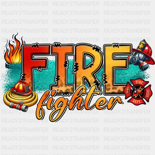 Firefighter Teal Design - Fire Department DTF Transfers