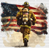Firefighter Usa Flag Cool Design - Dtf Transfer