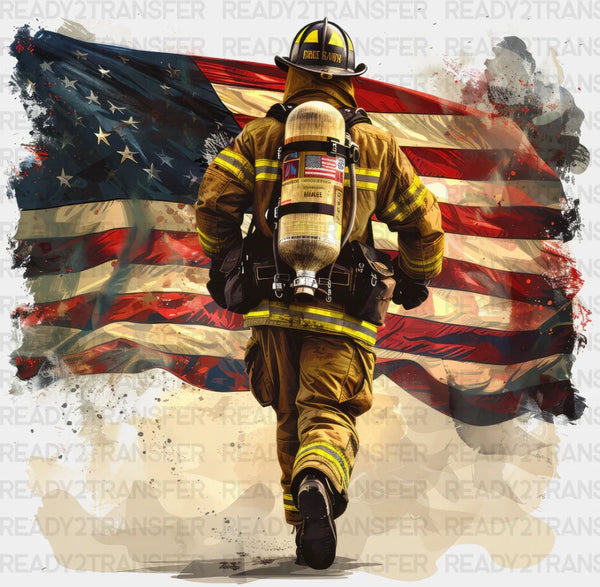 Firefighter USA Flag Cool Design - Firefighter DTF Transfer